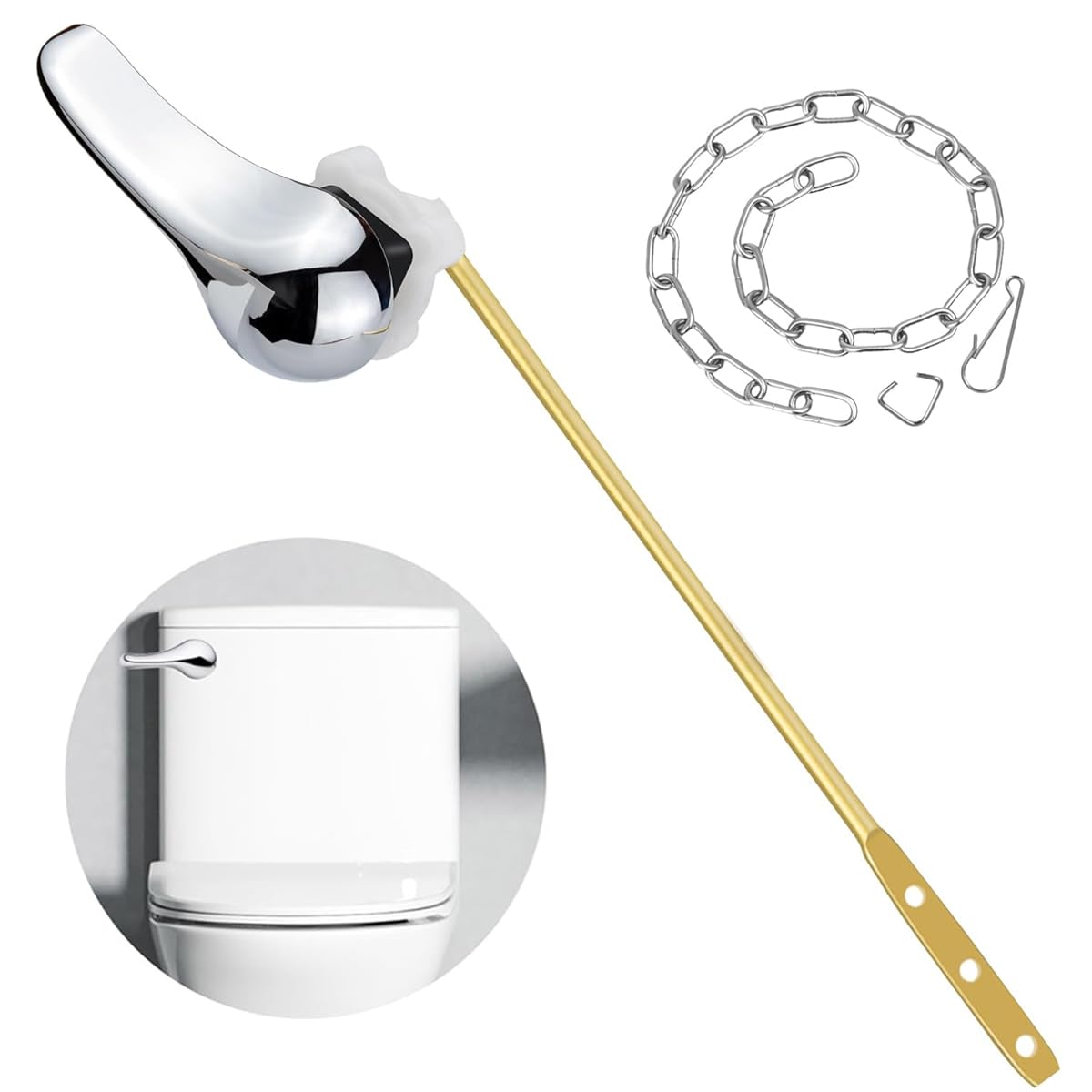 Serplex Toilet Handle Replacement Kit Flush Toilet Handle Replacement Kit Universal Toilet Tank Lever with Stainless Steel Chain Toilet Repair Kit Replacement Toilet Flapper Chain Kit Serplex Toilet Handle Replacement Kit Flush Toilet Handle Replacement Kit Universal Toilet Tank Lever with Stainless Steel Chain Toilet Repair Kit Replacement Toilet Flapper Chain Kit